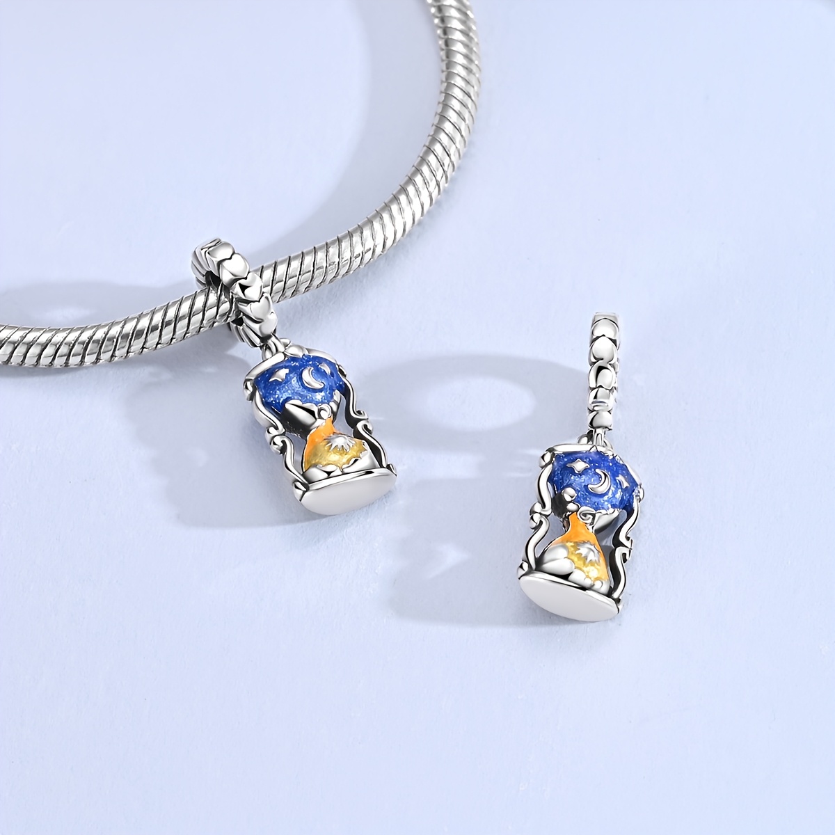 DIY Silver Plated Sun, Moon, Hourglass Charm Set